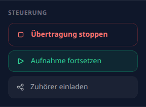 Steuerung des Raums