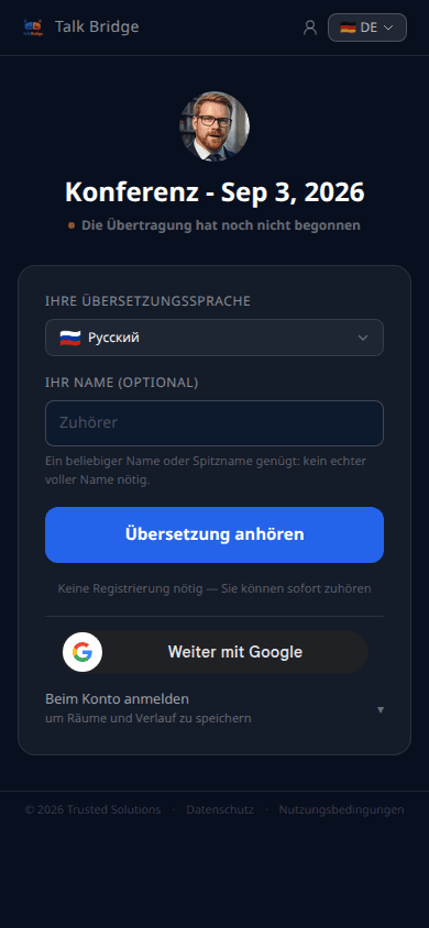 Dem Raum beitreten