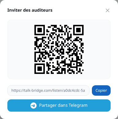 Invitez des auditeurs