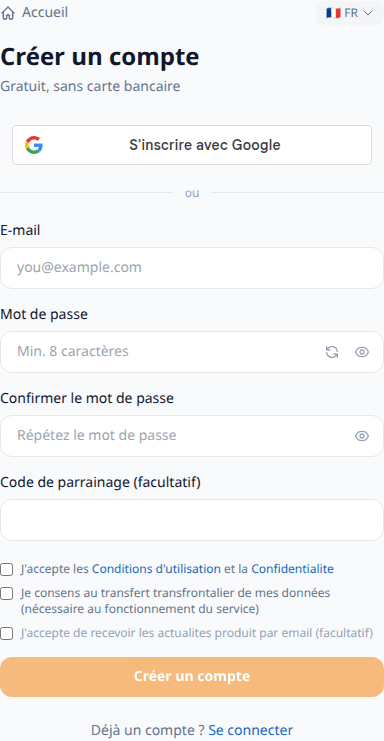 Créez un compte