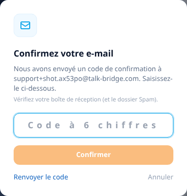 Confirmer votre adresse